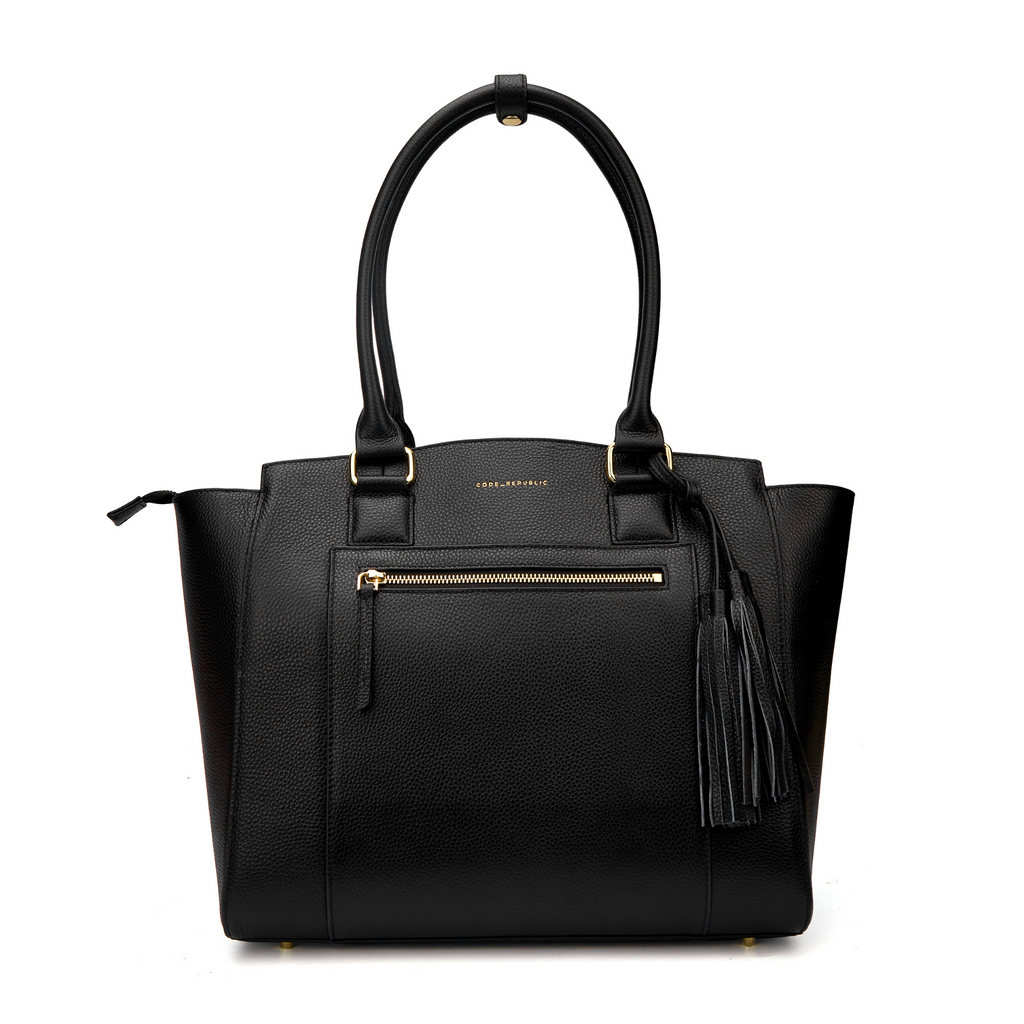 14" LISA DESIGNER LAPTOP HANDBAG | PEBBLE LEATHER | CHAMPAGNE GOLD | kanjibunny.com