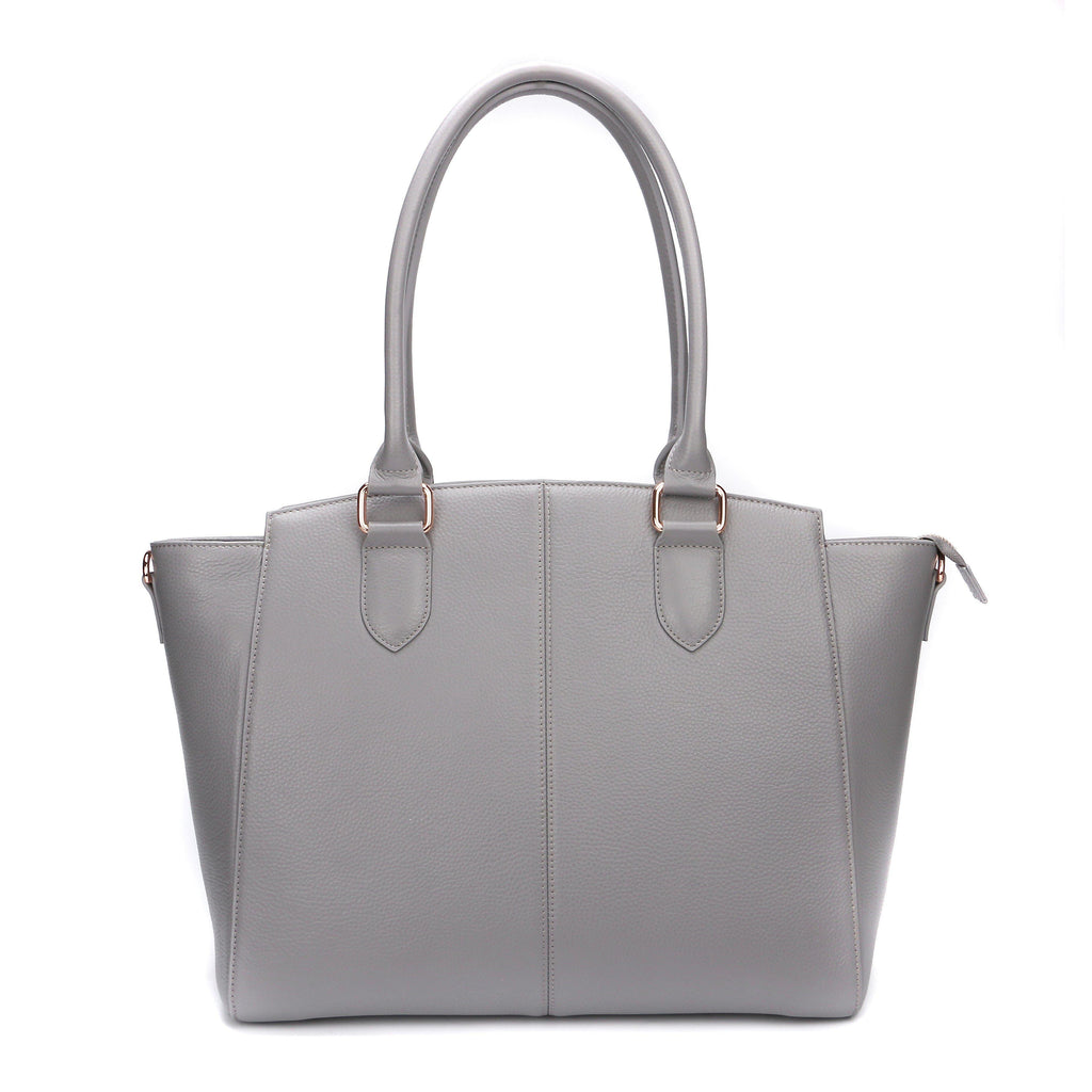 14" LISA DESIGNER LAPTOP HANDBAG | PEBBLE LEATHER | CHAMPAGNE GOLD | kanjibunny.com