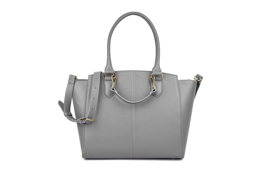14" LISA DESIGNER LAPTOP HANDBAG | PEBBLE LEATHER | CHAMPAGNE GOLD | kanjibunny.com