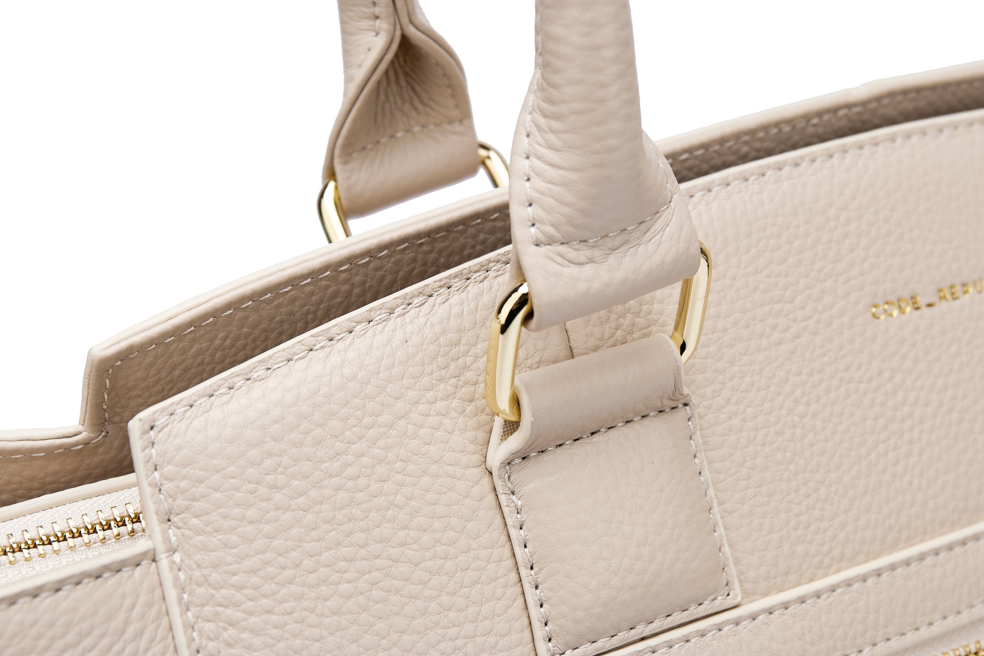 14" LISA DESIGNER LAPTOP HANDBAG | PEBBLE LEATHER | CHAMPAGNE GOLD | kanjibunny.com