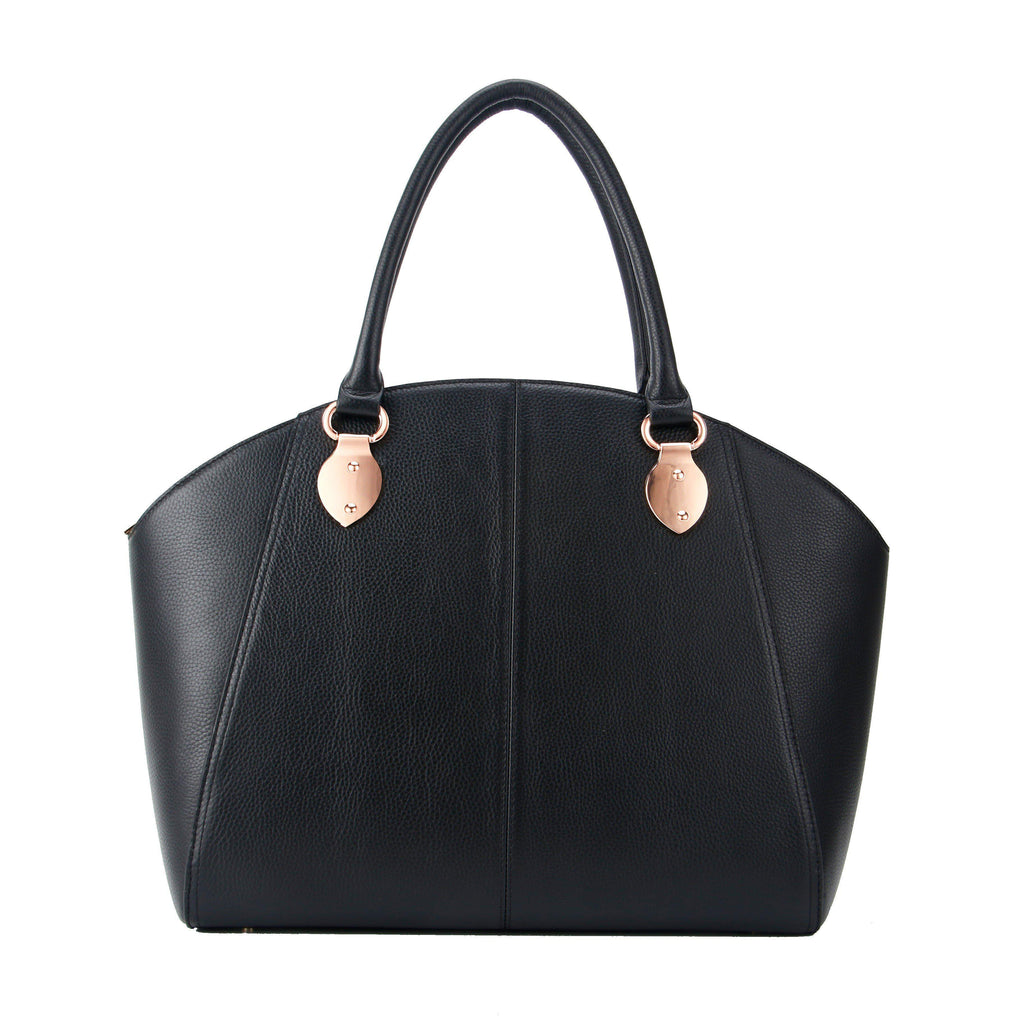 14" SAVANNAH DESIGNER LAPTOP HANDBAG | PEBBLE LEATHER | CHAMPAGNE GOLD | kanjibunny.com