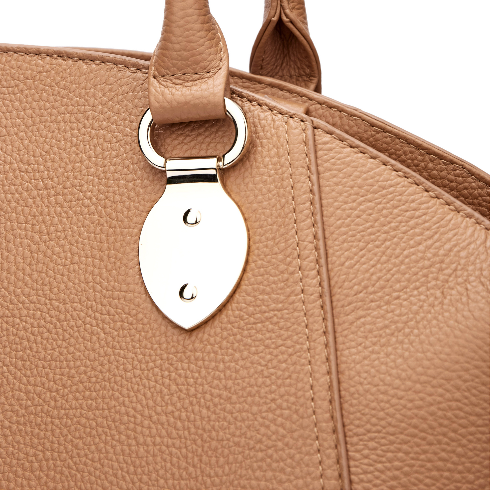 14" SAVANNAH DESIGNER LAPTOP HANDBAG | PEBBLE LEATHER | CHAMPAGNE GOLD | kanjibunny.com