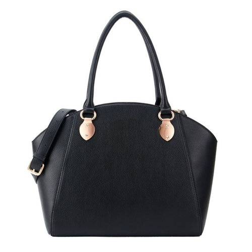14" SAVANNAH DESIGNER LAPTOP HANDBAG | PEBBLE LEATHER | CHAMPAGNE GOLD | kanjibunny.com