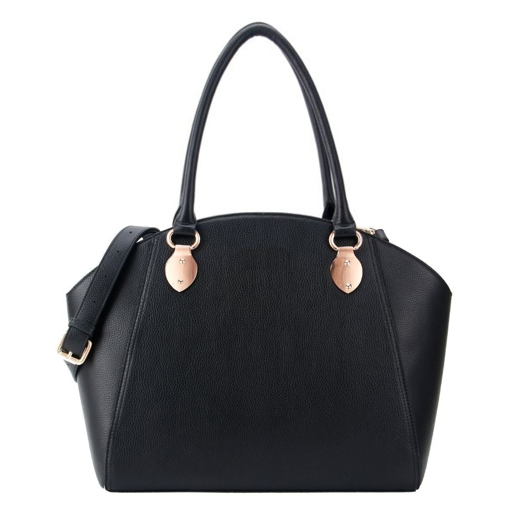 KANJIBUNNY.COM SAVANNAH DESIGNER LAPTOP HANDBAG | BLACK LEATHER | [LIMITED EDITION BUNDLE]