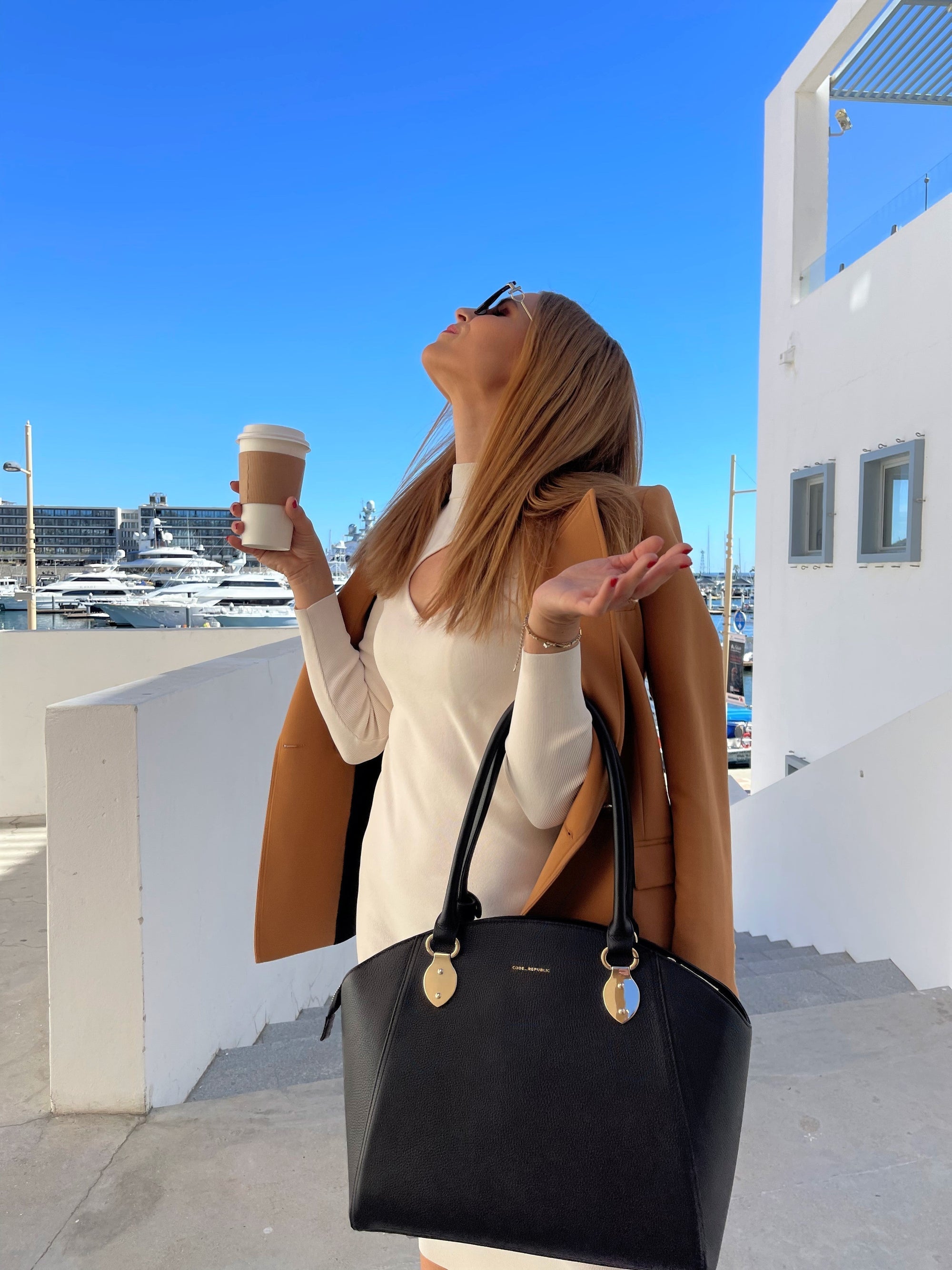 KANJIBUNNY.COM SAVANNAH DESIGNER LAPTOP HANDBAG | BLACK LEATHER | [LIMITED EDITION BUNDLE]