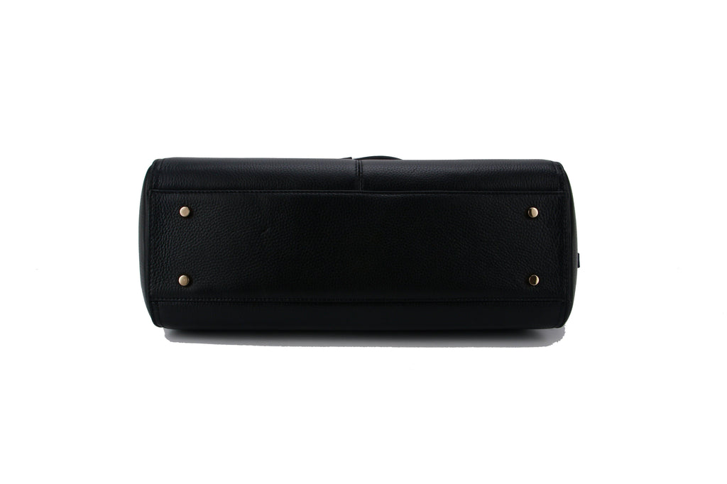 KANJIBUNNY.COM SAVANNAH DESIGNER LAPTOP HANDBAG | BLACK LEATHER | [LIMITED EDITION BUNDLE]